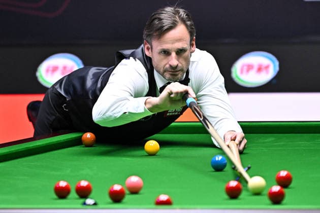 TAIYUAN, CHINA - AUGUST 14: David Gilbert of England plays a shot in the Quarterfinal match against Zhou Yuelong of China on day 7 of the 2026 World Snooker Tour China Open at Taiyuan Binhe Sports Center on August 14, 2026 in Taiyuan, Shanxi Province of China.  Copyright: xChinaxNewsxServicex 111659983793