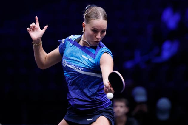 MALMO, SWEDEN - AUGUST 14: Annett Kaufmann of Germany competes in the Women s Singles Round of 16 match against Chen Yi of China on Day 5 of Europe Smash Sweden 2026 at Malmo Arena on August 14, 2026 in Malmo, Sweden.  Copyright: xVCGx 111660071521
