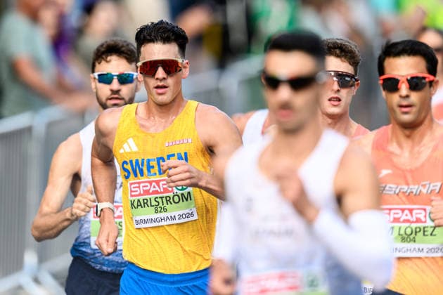 260815 Perseus Karlström of Sweden competes in men s half marathon race walk during day 6 of the 2026 European Athletics Championships on August 15, 2026 in Birmingham. Photo: Mathias Bergeld BILDBYRAN kod MB MT1071 friidrott athletics friidrett friidrotts-em em friidretts-em 2026 european athletics championships day 6 bbengc kappgang race walk gang sweden sverige *** August 15, 2026: Perseus Karlström of Sweden competes in the men’s half marathon race walk during Day 6 of the 2026 European Athletics Championships on August 15, 2026 in Birmingham. Photo by Mathias Bergeld, BILDBYRAN, code MB MT1071. track and field, athletics, friidrett, friidrotts EM, 2026 European Athletics Championships, Day 6, BBENG, race walk, Sweden, Sverige  Copyright: MATHIASxBERGELD BB260815MB006