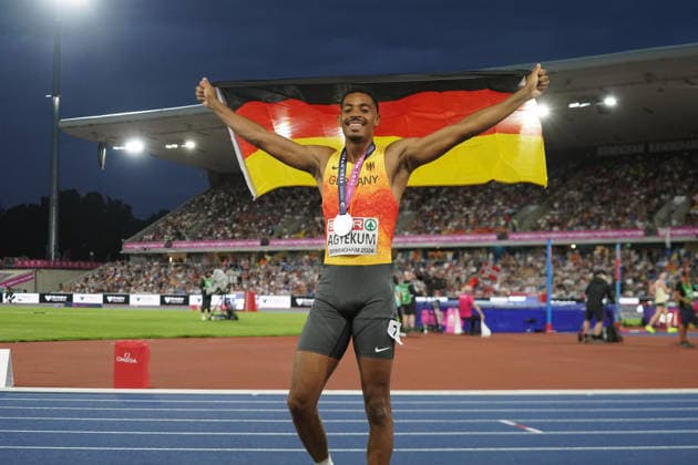 Birmingham , Leichtathletik, Athletics, Track and Field, EAA, Leichtathletik EM Birmingham 2026 European Championships birmingham 2026 , 10.08-17.08.2026, Alexander Stadium Birmingham, Grossbritannien , 400m Hürden Männer, 400m Hurdle Men Finale , Emil Agyekum Deutschland, Germany GER Copyright Gladys Chai von der Laage *** Birmingham, Track and Field, Athletics, EAA, 2026 European Athletics Championships in Birmingham, August 10–17, 2026, Alexander Stadium, Birmingham, Great Britain, Men’s 400m Hurdles, Men’s 400m Hurdles Final, Emil Agyekum, Germany (GER), Copyright Gladys Chai von der Laage