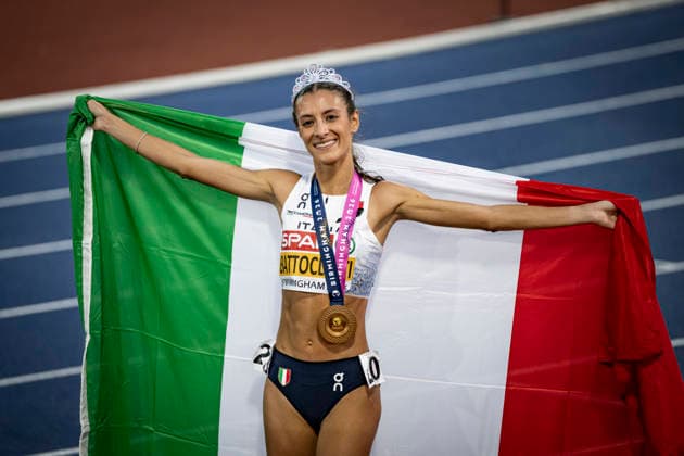 RECORD DATE NOT STATED 14th August 2026; Alexander Stadium, Birmingham, Midlands, England; 2026 European Athletics Championships, Day Five; Nadia Battocletti (ITA) celebrates winning gold in the womens 10000m final GodfreyxPitt