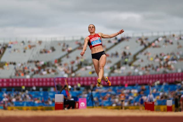 BIRMINGHAM, UNITED KINGDOM - AUGUST 15: Annik Kälin of Switzerland competes in the Women s Heptathlon Long Jump during the European Athletics Championships at Alexander Stadium on August 15, 2026 in Birmingham, United Kingdom. England United Kingdom Copyright: xBEAUTIFULxSPORTS TobiasxLacknerx