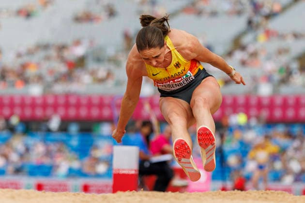 BIRMINGHAM, GREAT BRITAIN - AUGUST 15, 2026: Sophie WEIßENBERG (GER Germany) competing in the long jump of the heptathlon during the European Athletics Championships at Alexander Stadium on August 15, 2026 in Birmingham, Great Britain. Great Britain Copyright: xAxelxKohringx