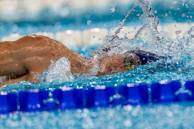 SWIMMING - EAC 2026 PARIS,FRANCE,15.AUG.26 - SWIMMING - European Aquatics Championships Paris 2026, 100m freestyle, men. Image shows Andreas Ernhofer (AUT).  GEPAxpictures xPhilippxBrem
