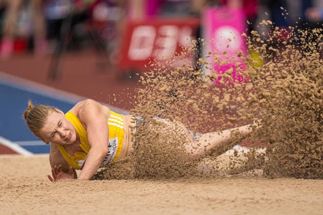 260815 Erika Wärff of Sweden competes in women s heptathlon long jump during day 6 of the 2026 European Athletics Championships on August 15, 2026 in Birmingham. Photo: Mathias Bergeld BILDBYRAN kod MB MT1071 friidrott athletics friidrett friidrotts-em em friidretts-em 2026 european athletics championships day 6 bbeng sverige long jump lengde längdhopp *** August 15, 2026: Erika Wärff of Sweden competes in the women’s heptathlon long jump during Day 6 of the 2026 European Athletics Championships on August 15, 2026 in Birmingham. Photo by Mathias Bergeld, BILDBYRAN, code MB MT1071. track and field, athletics, friidrett, friidrotts EM, 2026 European Athletics Championships, Day 6, BBENG, Sweden, long jump, lengde, längdhopp  Copyright: MATHIASxBERGELD BB260815MB019