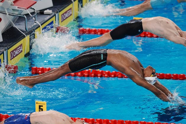 Yohann Ndoye Brouard from France at the Swimming European Aquatics Championships Paris 2026, Paris, August 15, 2026 .  Copyright: xGianxMattiaxD Alberto LaPressex