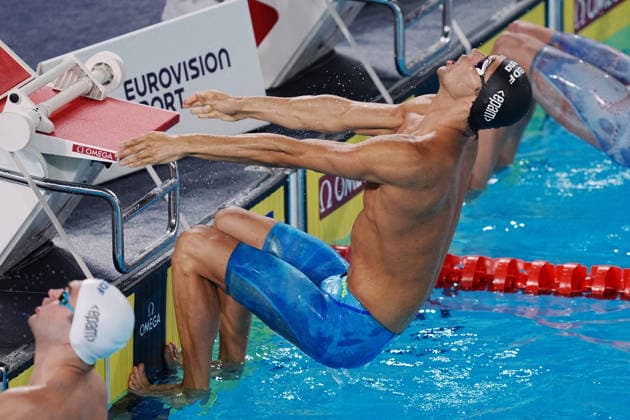 Thomas Ceccon from Italy at the Swimming European Aquatics Championships Paris 2026, Paris, August 15, 2026 .  Copyright: xGianxMattiaxD Alberto LaPressex