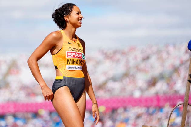 BIRMINGHAM, GREAT BRITAIN - AUGUST 15, 2026 : Malaika MIHAMBO (GER Germany) competing in the long jump qualification during the European Athletics Championships at Alexander Stadium on August 15, 2026 in Birmingham, Great Britain. Great Britain Copyright: xLeahxKohringx