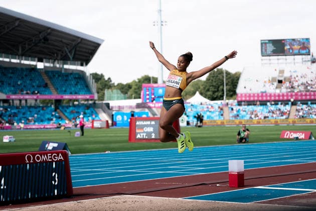 Mikaelle Assani (Karlsruher SC, Weitsprung Frauen), GBR, Leichtathletik, Athletics, European Athletics Championships 2026, Leichtathletik Europameisterschaft 2026, Birmingham 2026, 09.08.2026, GBR, Leichtathletik, Athletics, European Athletics Championships 2026, Leichtathletik Europameisterschaft 2026, Birmingham 2026, 09.08.2026 Birmingham *** Mikaelle Assani, Karlsruher SC, Women s Long Jump, GBR, Track and Field, Athletics, 2026 European Athletics Championships, 2026 European Track and Field Championships, Birmingham 2026, August 9, 2026, GBR, Track and Field, Athletics, 2026 European Athletics Championships, 2026 European Track and Field Championships, Birmingham 2026, August 9, 2026, Birmingham Copyright: xStefanxMayerx EP_SMR