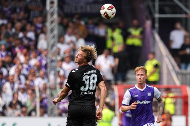 2026.08.15, xkwix, Fußball, 2. Bundesliga, VfL Osnabrück - 1. FC Magdeburg, Stadion an der Bremer Brücke, 2.Spieltag, Saison 2026 2027: Luka Hyrylaeinen (1. FC Magdeburg 38) beim Kopfball DFB regulations prohibit any use of photographs as image sequences and or quasi-video. Photo: xKamilxWilkowskixPressefotoKochx Niedersachsen Deutschland *** August 15, 2026, xkwix, Soccer, 2. Bundesliga, VfL Osnabrück 1 FC Magdeburg, Stadion an der Bremer Brücke, Matchday 2, 2026–2027 Season: Luka Hyrylaeinen 1, FC Magdeburg 38 (header) DFB regulations prohibit any use of photographs as image sequences and or quasi-video. Photo: xKamilxWilkowskixPressefotoKochx, Lower Saxony, Germany