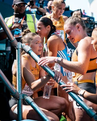 Sophia Junk (LG Rhein-Wied, 4x100m Staffel Frauen), Gina Lueckenkemper (SCC Berlin, 4x100m Staffel Frauen), GBR, Leichtathletik, Athletics, European Athletics Championships 2026, Leichtathletik Europameisterschaft 2026, Birmingham 2026, 09.08.2026, GBR, Leichtathletik, Athletics, European Athletics Championships 2026, Leichtathletik Europameisterschaft 2026, Birmingham 2026, 09.08.2026 Birmingham *** Sophia Junk, LG Rhein Wied, Women s 4x100m Relay; Gina Lueckenkemper, SCC Berlin, Women s 4x100m Relay; GBR, Track and Field, Athletics, 2026 European Athletics Championships, 2026 European Track and Field Championships, Birmingham 2026, August 9, 2026, GBR, Track and Field, Athletics, 2026 European Athletics Championships, 2026 European Track and Field Championships, Birmingham 2026, August 9, 2026, Birmingham Copyright: xStefanxMayerx EP_SMR