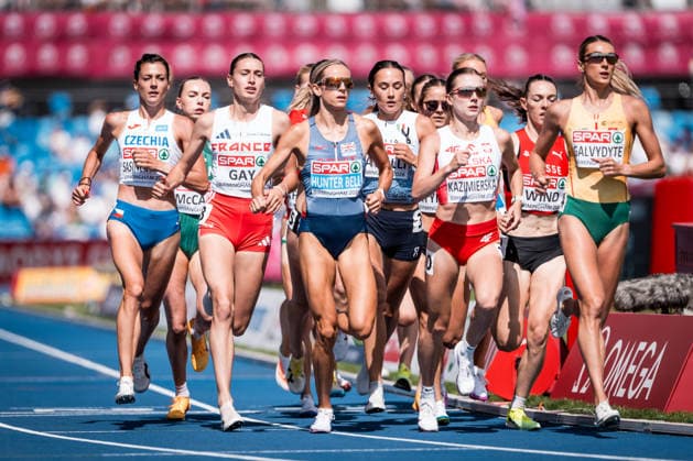 European Athletics Championships took place in Birmingham, Britain, on August 15, 2026. Women s 1500 m heat. Kristiina Sasinek Maki from Czech Republic, left (CTKxPhoto JaroslavxSvoboda) CTKPhotoP2026081503289  CTKPhotoP2026081503289