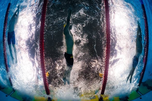 260815 Timo Sorgius of Germany, Robin Hanson of Sweden and Jack McMillan of Great Britain compete in mixed 4x200 meters freestyle swimming relay heats during day 16 of the 2026 European Aquatics Championships on August 15, 2026 in Saint-Denis. Photo: Joel Marklund BILDBYRAN kod JM JM0844 bbeng simning swimming svomming 2026 european aquatics championships em lagkapp stafett Sverige Sweden *** August 15, 2026: Timo Sorgius of Germany, Robin Hanson of Sweden, and Jack McMillan of Great Britain compete in the mixed 4x200-meter freestyle swimming relay heats during Day 16 of the 2026 European Aquatics Championships on August 15, 2026 in Saint Denis. Photo by Joel Marklund. BILDBYRAN code JM JM0844 bbeng swimming 2026 European Aquatics Championships European Championships relay Sweden  Copyright: JOELxMARKLUND BB260815JM122