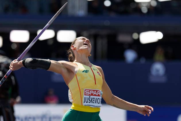 BIRMINGHAM, GREAT BRITAIN - AUGUST 15, 2026: Beatrice JUäKEVICIUTE (LTU Lithuania) competing in the javelin throw of the heptathlon during the European Athletics Championships at Alexander Stadium on August 15, 2026 in Birmingham, Great Britain. Great Britain Copyright: xAxelxKohringx