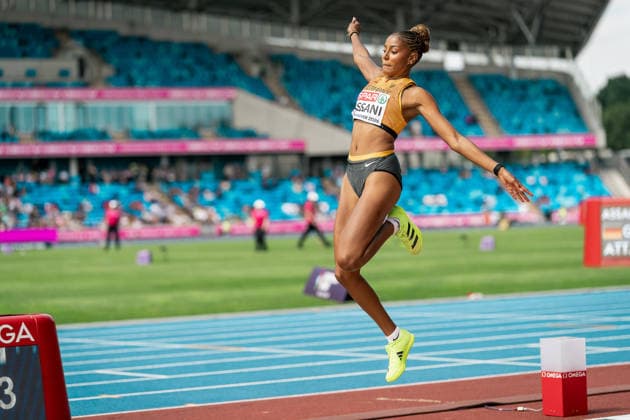 Mikaelle Assani (Karlsruher SC, Weitsprung Frauen), GBR, Leichtathletik, Athletics, European Athletics Championships 2026, Leichtathletik Europameisterschaft 2026, Birmingham 2026, 15.08.2026, GBR, Leichtathletik, Athletics, European Athletics Championships 2026, Leichtathletik Europameisterschaft 2026, Birmingham 2026, 15.08.2026 Birmingham *** Mikaelle Assani, Karlsruher SC, Women s Long Jump, GBR, Track and Field, Athletics, 2026 European Athletics Championships, 2026 European Track and Field Championships, Birmingham 2026, August 15, 2026, GBR, Track and Field, Athletics, 2026 European Athletics Championships, 2026 European Track and Field Championships, Birmingham 2026, August 15, 2026, Birmingham Copyright: xStefanxMayerx EP_SMR