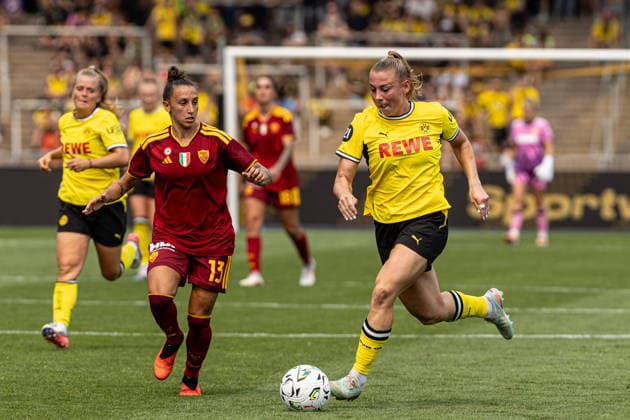 Testspiel: Borussia Dortmund Frauen - AS Roma Frauen; 15.08.2026 Ramona Maier (Borussia Dortmund Frauen, 7) Testspiel, BVB-Saisoneröffnung 2026 27: Borussia Dortmund Frauen - AS Roma Frauen; Rote Erde, Dortmund; 15.08.2026 *** Friendly Match: Borussia Dortmund Women vs. AS Roma Women, August 15, 2026; Ramona Maier, Borussia Dortmund Women; 7th Friendly Match; BVB 2026 Season Opener; August 27, 2026; Borussia Dortmund Women vs. AS Roma Women at Rote Erde, Dortmund, August 15, 2026 Copyright: xBEAUTIFULxSPORTS Buriakovx