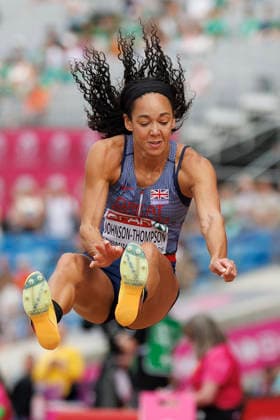 BIRMINGHAM, GREAT BRITAIN - AUGUST 15, 2026: Katarina JOHNSON-THOMPSON (GBR Great Britain) competing in the long jump of the heptathlon during the European Athletics Championships at Alexander Stadium on August 15, 2026 in Birmingham, Great Britain. Great Britain Copyright: xAxelxKohringx