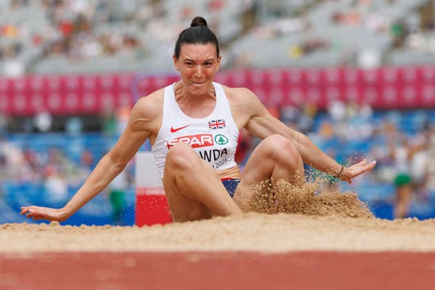 BIRMINGHAM, GREAT BRITAIN - AUGUST 15, 2026: Jade O’DOWDA (GBR Great Britain) competing in the long jump of the heptathlon during the European Athletics Championships at Alexander Stadium on August 15, 2026 in Birmingham, Great Britain. Great Britain Copyright: xAxelxKohringx