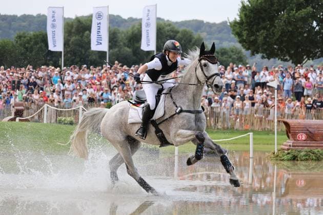 Malin Hansen-Hotopp (GER, Deutschland, Germany) mit Pferd Carlitos Quidditch K , Vielseitigkeit Geländeritt, FEI Eventing World Championship, WM, Weltmeisterschaft , DHL-Preis, Einzel Mannschaft, Geländeprüfung, Gelände, Cross Country , AACHEN - FEI World Championships 2026, Weltfest des Pferdesports, Reitsport Weltmeisterschaft 2026, Aachen 2026, Welcome Home 2026, Aachener Soers, 11. bis 23. August 2026, Reitsport, 15.08.2026, Aachen Aachener Soers Deutschland *** Malin Hansen Hotopp GER, Germany, with her horse Carlitos Quidditch K, Eventing Cross-Country, FEI Eventing World Championship, DHL Prize, Individual and Team, Cross-Country Test, Cross-Country, AACHEN FEI World Championships 2026, World Equestrian Festival, 2026 World Equestrian Championships, Aachen 2026, Welcome Home 2026, Aachen Soers, August 11–23, 2026, Equestrian Sports, August 15, 2026, Aachen Soers, Germany