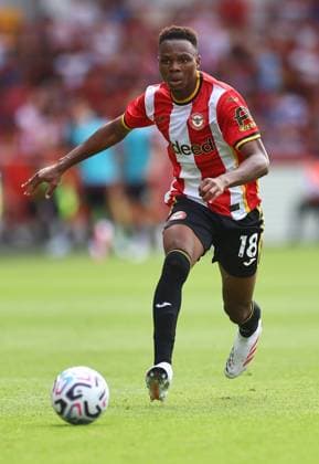 Mamadou Sangare of Brentford Brentford v Eintracht Frankfurt, Pre Season Friendly, Football, Gtech Community Stadium, London, UK - 15 Aug 2026London Gtech Community Stadium United Kingdom EDITORIAL USE ONLY No use with unauthorised audio, video, data, fixture lists, club league logos or live services. Online in-match use limited to 120 images, no video emulation. No use in betting, games or single club league player publications.  Copyright: xMichaelxZemanek Shutterstockx 17070130k