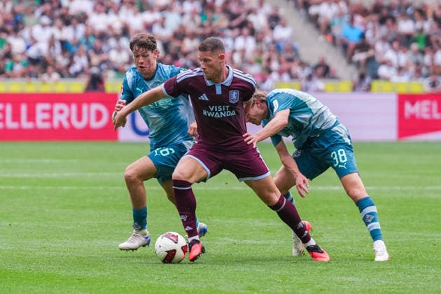 15.08.2026, xydrx, Herren, Fußball, Saisoneroeffnung, Borussia Mönchengladbach - Aston Villa, Saison 2026 2027, ista-Borussia-Park: Philipp Sander (Borussia Moenchengladbach, 16) und Hugo Bolin (Borussia Moenchengladbach, 38) im Zweikampf gegen Ross Barkley (Aston Villa, 6) DFB regulations prohibit any use of photographs as image sequences and or quasi-video. *** August 15, 2026, xydrx, Men s, Soccer, Season Opener, Borussia Mönchengladbach vs. Aston Villa, 2026–2027 season, ista, Borussia Park, Philipp Sander (Borussia Mönchengladbach), 16, and Hugo Bolin (Borussia Mönchengladbach), 38, in a tackle against Ross Barkley (Aston Villa), 6. DFB regulations prohibit any use of photographs as image sequences and or quasi-video. Copyright: HMBxMedia YannisxDreimann