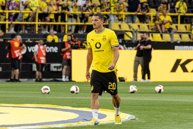 Regionalliga West: Borussia Dortmund II - 1.FC Köln II, 07.08.2026 Marcel Sabitzer (Borussia Dortmund, 20) bei der offiziellen Vorstellung der Kader für die Saison 2026 27. Regionalliga West: Borussia Dortmund II - 1.FC Köln II, Rote Erde, Dortmund; 07.08.2026 DFB regulations prohibit any use of photographs as image sequences and or quasi video. *** Regionalliga West: Borussia Dortmund II vs. 1. FC Köln II, August 7, 2026. Marcel Sabitzer of Borussia Dortmund, age 20, at the official presentation of the rosters for the 2026–27 season. Regionalliga West: Borussia Dortmund II vs. 1. FC Köln II, Rote Erde, Dortmund, August 7, 2026 DFB regulations prohibit any use of photographs as image sequences and or quasi-video Copyright: xBEAUTIFULxSPORTS Buriakovx
