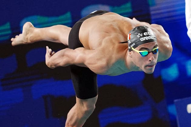 Carlos D Ambrosio from Italy at the Swimming European Aquatics Championships Paris 2026, Paris, August 15, 2026 .  Copyright: xGianxMattiaxD Alberto LaPressex