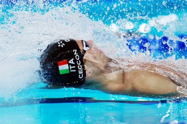 Thomas Ceccon from Italy at the Swimming European Aquatics Championships Paris 2026, Paris, August 15, 2026 .  Copyright: xGianxMattiaxD Alberto LaPressex