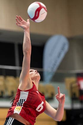 VOLLEYBALL - AUT vs GER, test match VIENNA,AUSTRIA,15.AUG.26 - VOLLEYBALL - OEVV international test match, ladies, Austria vs Germany. Image shows Emilia Jordan (GER).  GEPAxpictures xGabrielxLopez