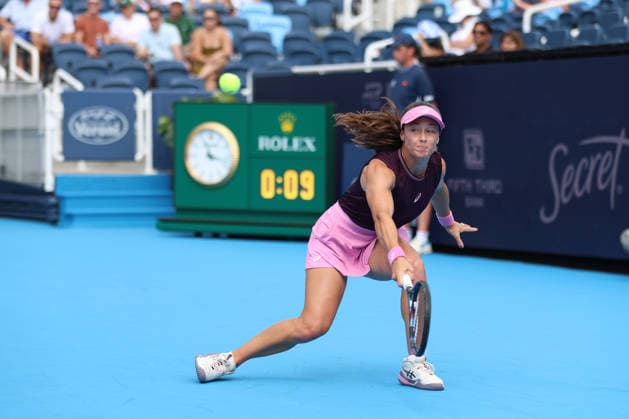 MASON, OHIO - AUGUST 15: Zeynep Sonmez of Turkey in action during day five of the Cincinnati Open at the Lindner Family Tennis Center on August 15, 2026 in Mason, Ohio.  Copyright: xShainaxBenhiyoun SPPx Sportspressphoto_SPR207104