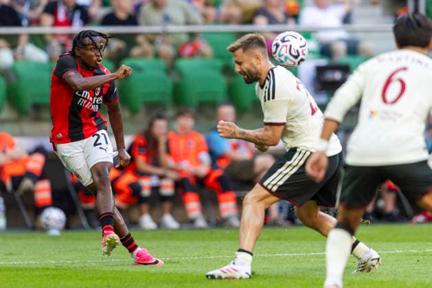 Manchester United, ManU v AC Milan Friendly Mach Samuel Chukwueze during a friendly match between Manchester United and AC Milan in Wroclaw,Poland on August 15, 2026 Wroclaw Poland  Copyright: xAndrzejxIwanczukx originalFilename:iwanczuk-manchest260815_npzGJ.jpg