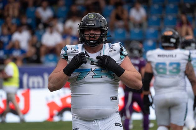 15.08.2026, xhfmx, American Football European Football Alliance EFA , Munich Ravens - Frankfurt Galaxy v.l. Roman Wahrheit (Munich Ravens, 78) (DFL DFB REGULATIONS PROHIBIT ANY USE OF PHOTOGRAPHS as IMAGE SEQUENCES and or QUASI-VIDEO) Frankfurt *** August 15, 2026, xhfmx, American Football European Football Alliance (EFA), Munich Ravens vs. Frankfurt Galaxy, Roman Wahrheit (Munich Ravens), 78. DFL and DFB regulations prohibit any use of photographs as image sequences and or quasi-video. Frankfurt