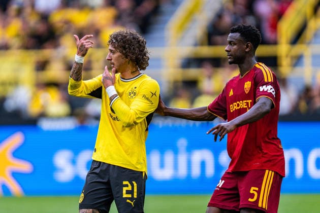 Testspiel, Bundesliga Serie A, Borussia Dortmund vs. AS Rom, 15.08.2026 im Signal Iduna Park Fabio Silva *** Friendly Match, Bundesliga Serie A, Borussia Dortmund vs. AS Roma, August 15, 2026, at Signal Iduna Park, Fabio Silva Copyright: xBahhoxKarax