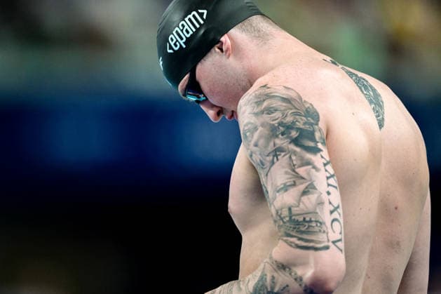 2026 European Aquatics Championships, Olympic Aquatic Center, Paris, France 15 8 2026 Men™s 50m Freestyle Semifinal Tom Fannon of Ireland prepares to enter the water Tom Fannon prepares to enter the water 15 8 2026  Copyright: xx 20260815_ScaG_PS65476
