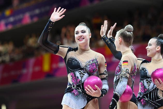 Anna-Maria Shatokhin (Deutschland) Weltmeisterschaften Rhythmische Sportgymnastik - Mehrkampf Gruppe, 15.08.2026 Weltmeisterschaften Rhythmische Sportgymnastik - Mehrkampf Gruppe, 15.08.2026, Frankfurt *** Anna Maria Shatokhin, Germany, Rhythmic Gymnastics World Championships, Group All-Around, August 15, 2026, Rhythmic Gymnastics World Championships, Group All-Around, August 15, 2026, Frankfurt Copyright: xEibner-Pressefoto xHoepnerx EP_PHR