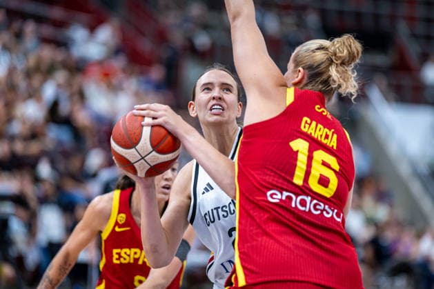 Basketball Ludwigsburg 15.08.2026 DBB Frauen Nationalmannschaft 2026 Testspiel Deutschland (GER) vs Spanien (ESP) Emily Bessoir (Deutschland, No.22) *** Basketball Ludwigsburg, August 15, 2026; DBB Women s National Team 2026; Friendly Match: Germany (GER) vs. Spain (ESP); Emily Bessoir, Germany, No. 22