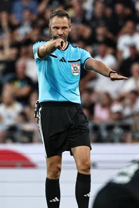 SOCCER - BL, Sturm vs Altach GRAZ,AUSTRIA,15.AUG.26 - SOCCER - ADMIRAL Bundesliga, SK Sturm Graz vs SCR Altach. Image shows referee Florian Jaeger.  GEPAxpictures xChrisxBauer