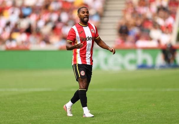 Rico Henry of Brentford Brentford v Eintracht Frankfurt, Pre Season Friendly, Football, Gtech Community Stadium, London, UK - 15 Aug 2026London Gtech Community Stadium United Kingdom EDITORIAL USE ONLY No use with unauthorised audio, video, data, fixture lists, club league logos or live services. Online in-match use limited to 120 images, no video emulation. No use in betting, games or single club league player publications.  Copyright: xMichaelxZemanek Shutterstockx 17070130br