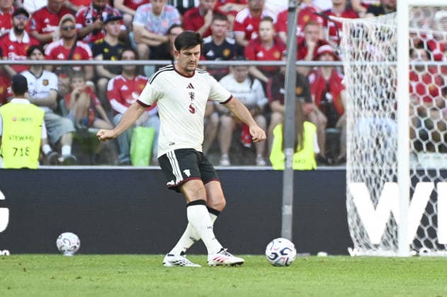 SOCCER - Friendly Match - Manchester United, ManU vs. AC Milan Photo by IPA ABACAPRESS.COM87510791 - Harry Maguire (Man) during the friendly match between Manchester United and AC Milan at the Arena Tarczynski in Wroclaw, Poland, on August 15, 2026 Wroclaw Poland  Copyright: xIPAxSport ABACAx