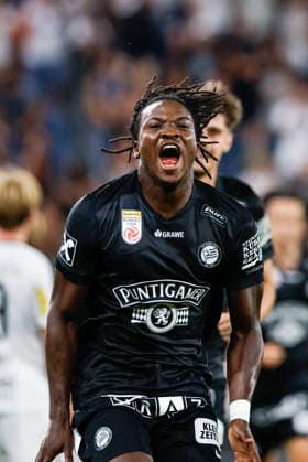 SOCCER - BL, Sturm vs Altach GRAZ,AUSTRIA,15.AUG.26 - SOCCER - ADMIRAL Bundesliga, SK Sturm Graz vs SCR Altach. Image shows the rejoicing of Seedy Jatta (Sturm).  GEPAxpictures xJamesxDoak