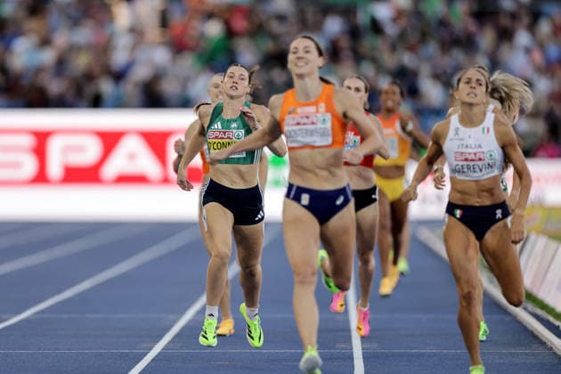 2026 European Athletics Championships, Alexander Stadium, Birmingham, England 15 8 2026 Women™s Heptathlon - 800m Ireland™s Kate O™Connor crosses the finish line Kate O™Connor crosses the finish line 15 8 2026  Copyright: xx 0S9A7284