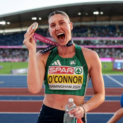 2026 European Athletics Championships, Alexander Stadium, Birmingham, England 15 8 2026 Women™s Heptathlon - 800m Ireland™s Kate O™Connor celebrates after winning gold Kate O™Connor celebrates after winning gold 15 8 2026  Copyright: xx MT2_5504