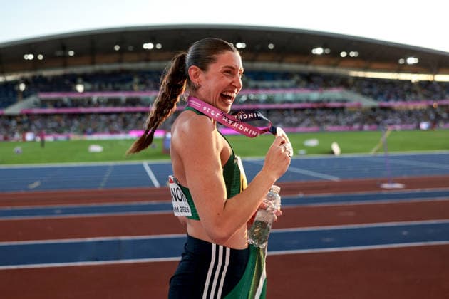 2026 European Athletics Championships, Alexander Stadium, Birmingham, England 15 8 2026 Women™s Heptathlon - 800m Ireland™s Kate O™Connor celebrates after winning gold Kate O™Connor celebrates after winning gold 15 8 2026  Copyright: xx MT2_5505