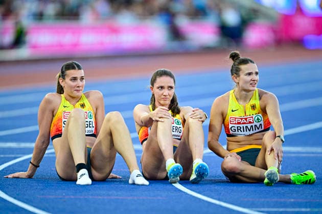Sophie WEISSENBERG (Germany, TSV Bayer 04 Leverkusen, HEPTATHLON Women), Vanessa GRIMM (Germany, Koenigsteiner LV, HEPTATHLON Women), Sandrina SPRENGEL (Germany, VfB Stuttgart, HEPTATHLON Women) GBR, European Athletics Championships, Athletics, 15.08.2026, GBR, European Athletics Championships, Athletics, 15.08.2026, Birmingham *** Sophie WEISSENBERG Germany, TSV Bayer 04 Leverkusen, Women s Heptathlon, Vanessa GRIMM Germany, Koenigsteiner LV, Women s Heptathlon, Sandrina SPRENGEL Germany, VfB Stuttgart, Women’s Heptathlon, GBR, European Athletics Championships, Track and Field, August 15, 2026, GBR, European Athletics Championships, Track and Field, August 15, 2026, Birmingham Copyright: xEibnerxPressefoto JanxPapenfussx EP_JPS