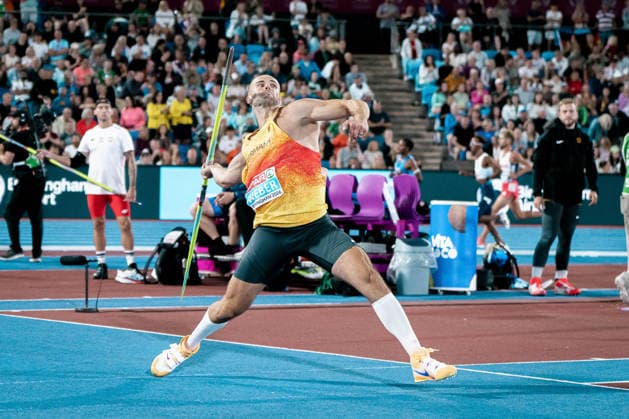 Julian Weber (USC Mainz, Speerwurf Maenner), GBR, Leichtathletik, Athletics, European Athletics Championships 2026, Leichtathletik Europameisterschaft 2026, Birmingham 2026, 09.08.2026, GBR, Leichtathletik, Athletics, European Athletics Championships 2026, Leichtathletik Europameisterschaft 2026, Birmingham 2026, 09.08.2026 Birmingham *** Julian Weber, USC Mainz, Men s Javelin Throw, GBR, Track and Field, Athletics, 2026 European Athletics Championships, 2026 European Track and Field Championships, Birmingham 2026, August 9, 2026, GBR, Track and Field, Athletics, 2026 European Athletics Championships, 2026 European Track and Field Championships, Birmingham 2026, August 9, 2026, Birmingham Copyright: xStefanxMayerx EP_SMR