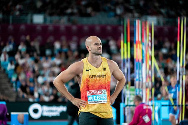 Julian Weber (USC Mainz, Speerwurf Maenner), GBR, Leichtathletik, Athletics, European Athletics Championships 2026, Leichtathletik Europameisterschaft 2026, Birmingham 2026, 09.08.2026, GBR, Leichtathletik, Athletics, European Athletics Championships 2026, Leichtathletik Europameisterschaft 2026, Birmingham 2026, 09.08.2026 Birmingham *** Julian Weber, USC Mainz, Men s Javelin Throw, GBR, Track and Field, Athletics, 2026 European Athletics Championships, 2026 European Track and Field Championships, Birmingham 2026, August 9, 2026, GBR, Track and Field, Athletics, 2026 European Athletics Championships, 2026 European Track and Field Championships, Birmingham 2026, August 9, 2026, Birmingham Copyright: xStefanxMayerx EP_SMR