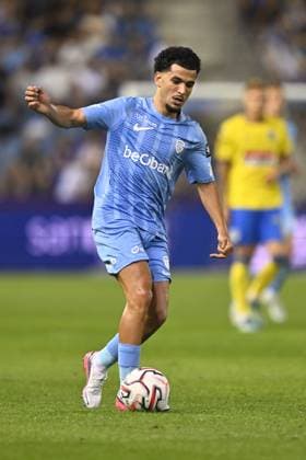 Genk s Zakaria El Ouahdi is pictured in action during a soccer match between KRC Genk and KVC Westerlo, Saturday 15 August 2026 in Genk, on day 2 of the 2026-2027 Jupiler Pro League first division of the Belgian championship. JOHAN EYCKENS JohanxEyckens  x183474672x