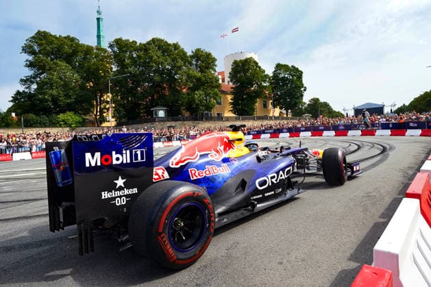 August 15, 2026, RÄÂ«Ga, Latvija: PATRICK FRIESACHER, a former Formula 1 driver, drives the Red Bull RB8 through the streets of Riga as part of the Red Bull Showrun in Riga, Latvia, August 15, 2026. RÄÂ«Ga Latvija - ZUMAp305 20260815_zip_p305_004 Copyright: xEdijsxPalensx