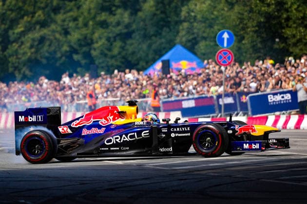 August 15, 2026, RÄÂ«Ga, Latvija: PATRICK FRIESACHER, a former Formula 1 driver, drives the Red Bull RB8 through the streets of Riga as part of the Red Bull Showrun in Riga, Latvia, August 15, 2026. RÄÂ«Ga Latvija - ZUMAp305 20260815_zip_p305_007 Copyright: xEdijsxPalensx