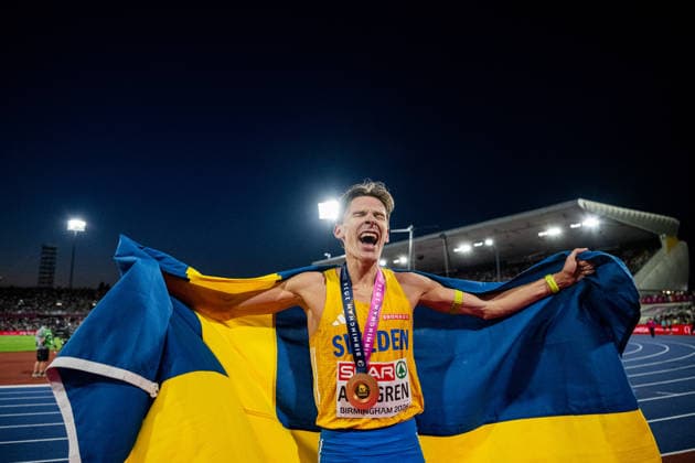 260815 Andreas Almgren of Sweden celebrates after men s 10 000 meter during day 6 of the 2026 European Athletics Championships on August 15, 2026 in Birmingham. Photo: Maxim Thore BILDBYRAN kod MT MT1071 friidrott athletics friidrett friidrotts-em em friidretts-em 2026 european athletics championships day 6 bbeng *** August 15, 2026: Andreas Almgren of Sweden celebrates after the men’s 10,000-meter race on Day 6 of the 2026 European Athletics Championships on August 15, 2026 in Birmingham. Photo by Maxim Thore. BILDBYRAN code MT MT1071 track and field athletics friidrett friidrotts em em friidretts em 2026 European Athletics Championships Day 6 bbeng  Copyright: MAXIMxTHORE BB260815MT029